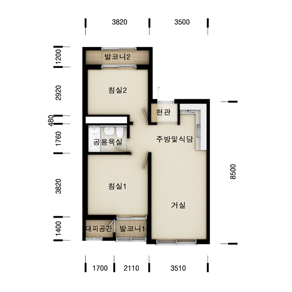52㎡ top형 평면도 사진