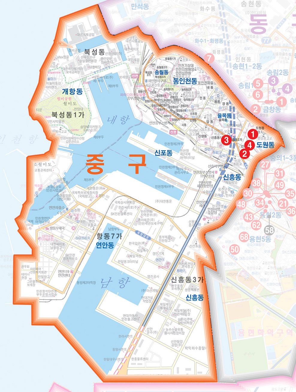 중구구 매입형 임대주택 지도. 자세한 사항은 아래 표를 참고해주세요.