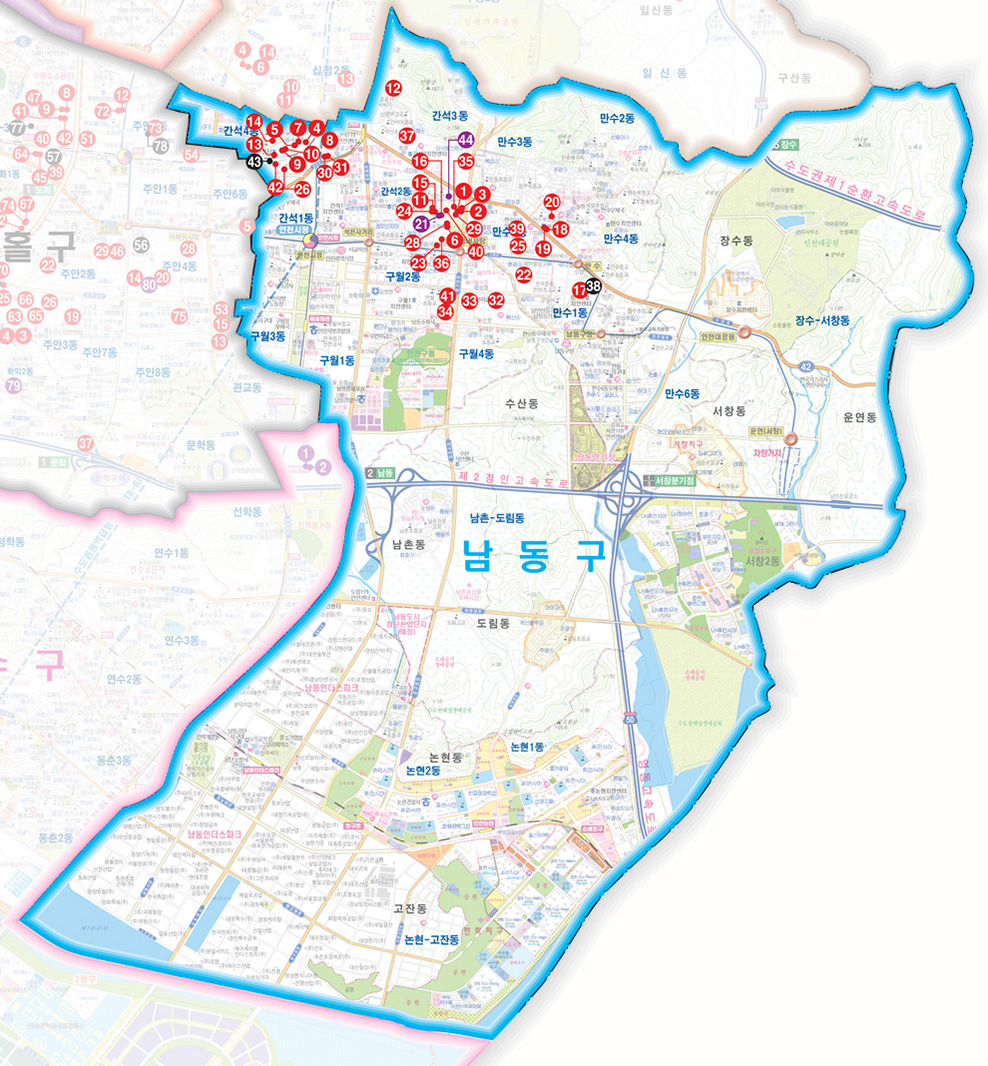 남동구 매입형 임대주택 지도. 자세한 사항은 아래 표를 참고해주세요.